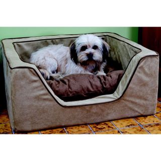 Luxury Square Dog Bed with Memory Foam Anthracite/Black   22272, Medium