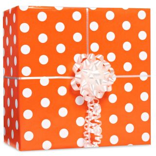 Orange Polka Dot Gift Wrap Kit