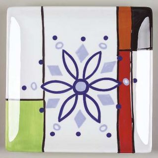Pfaltzgraff Mondrian Christmas Square Salad Plate, Fine China Dinnerware   Abstr