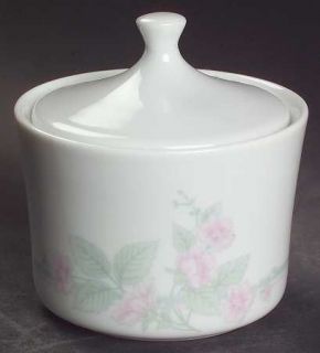 Corning Veranda Sugar Bowl & Lid, Fine China Dinnerware   Corelle, Pink Flowers,