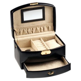 Trinelle Leather Jewelry Box   7.25W x 4H in. Multicolor   BB542BLK