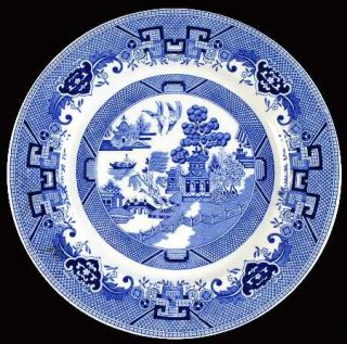 Shenango Blue Willow Blue Dinner Plate, Fine China Dinnerware   Heavy, Blue