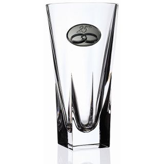Rcr Italy 25th Anniversary Silver And Crystal Vase (ClearMaterials CrystalDecorative and functional Holds WaterDishwasher safeLead free crystalDimensions 12 inches high x 5.5 inches diameter  )