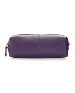 Saffiano Long Cosmetic Pouch, Purple