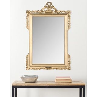 Safavieh Pedimint Gold Mirror (GoldMaterials MDF and glassFinish GoldDimensions 47 inches high x 31 inches wide x 0.79 inches deepMirror Only Dimensions 22 inches wide by 32 inches heightThis product will ship to you in 1 box.Furniture arrives fully a