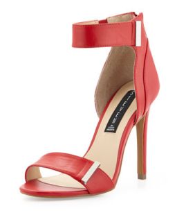 Lizete Plated Zip Sandal, Red