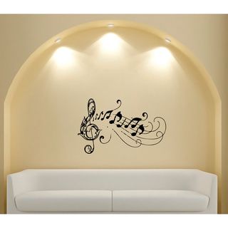 Musical Waves Treble Clef Vinyl Sticker Wall Decals (Glossy blackTheme Wavy music staffMaterials VinylIncludes One (1) wall decalEasy to apply; comes with instructions Sheet dimensions 25 inches wide x 35 inches longAll measurements are approximate. )