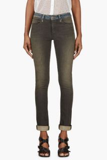 6397 Faded Grey Contrast Waistband Jeans