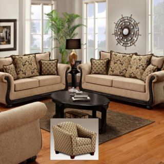 Chelsea Home Lily Delray Taupe Sofa Set Multicolor   CHEL140