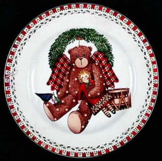 Sakura Christmas Bears Salad Plate, Fine China Dinnerware   Debbie Mumm,Holly&Re