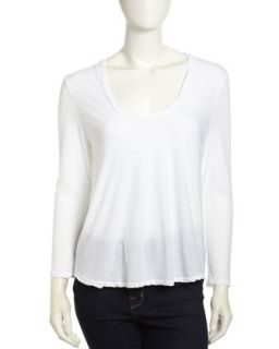 Over Dyed Twist Neck Tee, White