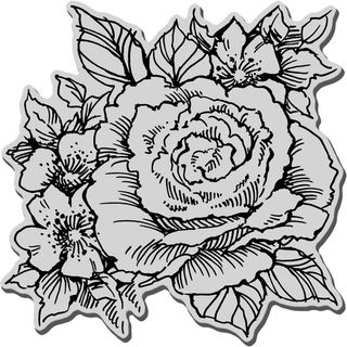 Stampendous Cling Rubber Stamp rose Cluster