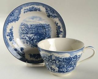 Johnson Brothers Old Britain Castles Blue (England 1883) Jumbo Cup & Saucer Set,