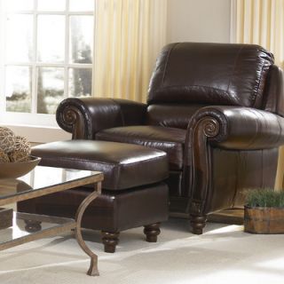 Lazzaro Leather Arm Chair and Ottoman 1022 10 9012B