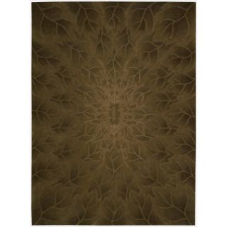 Nourison Hand tufted Moda Brown Leaf Pattern Rug (96 X 136)