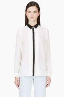 Marc By Marc Jacobs Ivory Silk Pleated Blouse