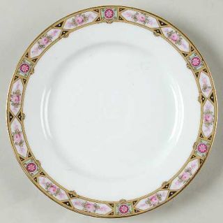 Altrohlau Alt1 Bread & Butter Plate, Fine China Dinnerware   Gold Bands,Pink Ros
