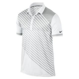 Nike Sport Stripe Mens Golf Polo   WHITE