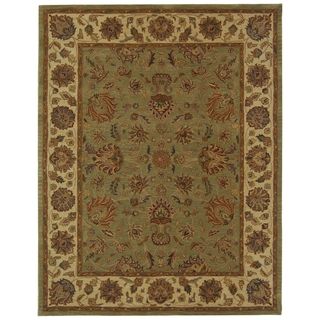 Handmade Heritage Kerman Green/ Gold Wool Rug (83 X 11) (GreenPattern OrientalMeasures 0.625 inch thickTip We recommend the use of a non skid pad to keep the rug in place on smooth surfaces.All rug sizes are approximate. Due to the difference of monitor