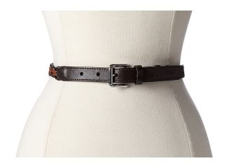 LAUREN by Ralph Lauren 3/4 Pop Color Braided Leather Belt Womens Belts (Black)