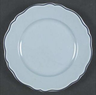 Philippe Deshoulieres Blue Gingham Salad Plate, Fine China Dinnerware   Blue& Wh