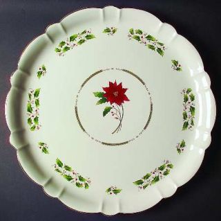 Royal Limited Holly Holiday Punch Underplate, Fine China Dinnerware   Holly/Band