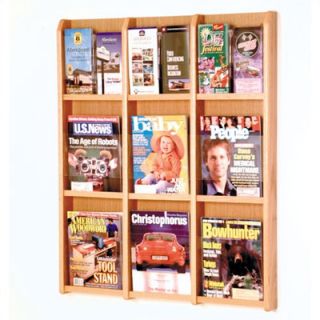 Wooden Mallet Nine Magazine and Eighteen Brochure Oak and Acrylic Wall Displa