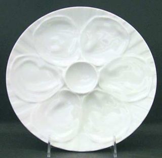 Pillivuyt Culinaire White Oyster Plate, Fine China Dinnerware   All White  No De