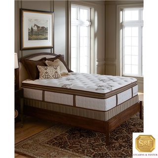Stearns And Foster Estate Plush Pillowtop Queen size Mattress Set (QueenSet includes Mattress and boxspringConstruction Cashmere infused cover, Indulge Quilt, ClimaSense Gel Memory Foam, IntelliCoilSupport 14.75 gauge titanium twice tempered individual