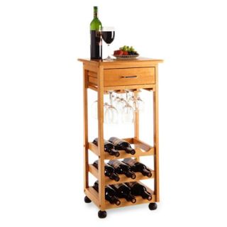 Alero 9 Bottle Wine Serving Cart Multicolor   34333