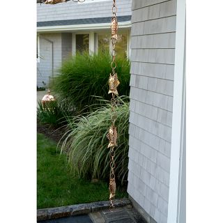 Polished Copper Fish Rain Chain (Polished copperMaterials CopperStyle Rain chainDimensions 72 inches high x 4 inches wideNatural patina finish will develop over time )