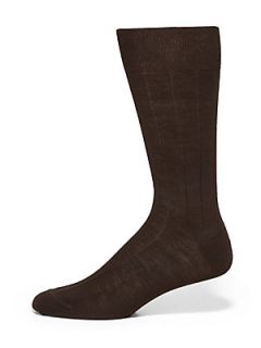 Wide Ribbed Merino Wool Dress Socks