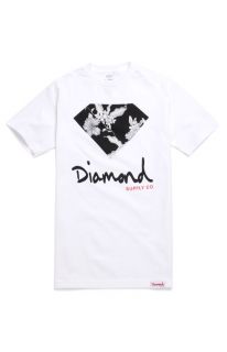 Mens Diamond Supply Co Tee   Diamond Supply Co Chill Floral Script T Shirt