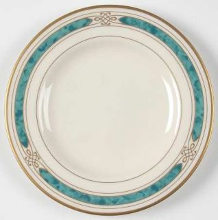 Gorham Winfield Bread & Butter Plate, Fine China Dinnerware   Blue Band,Gold Scr