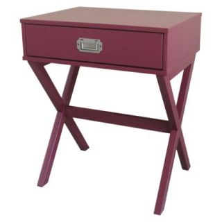 Accent Table Threshold Campaign Side Table   Burgundy