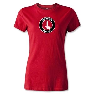 hidden Charlton Athletic Crest Womens T Shirt (Red)