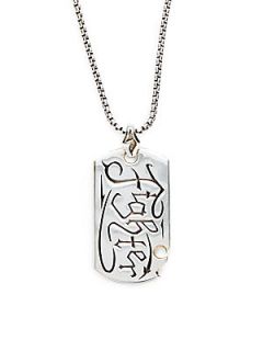 Sterling Silver Dogtag Necklace   Silver
