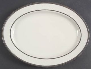 Mikasa Imperial Flair Platinum 15 Oval Serving Platter, Fine China Dinnerware  