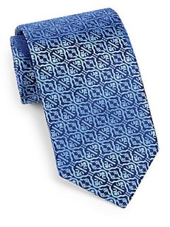 Eton of Sweden Medallion Print Tie   Blue