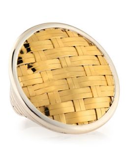 Gold Basket Weave Ring, Size 7
