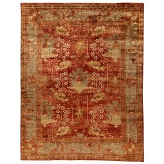 Safavieh Hand knotted Oushak Red/ Green Wool Rug (6 X 9)