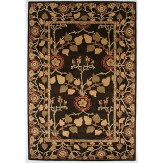 Hand tufted Transitional Oriental Gray/ Black Rug (36 X 56)