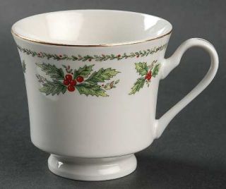 Centurion Cet1 Footed Cup, Fine China Dinnerware   Holly Border