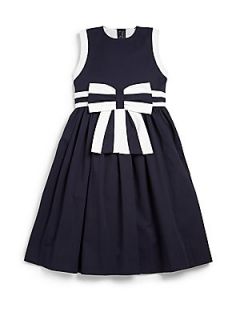 Oscar de la Renta Girls Bow Party Dress   Navy