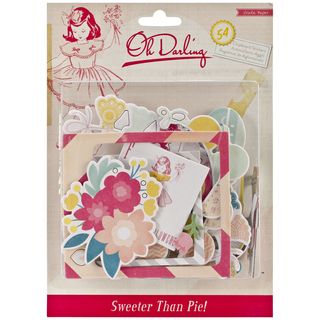 Oh Darling Adhesive Chipboard Die cuts 54/pkg accents   Phrases