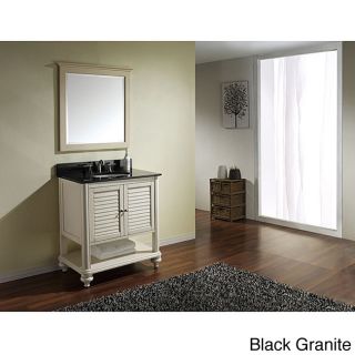 Orlando 24 inch Antique White Vanity With Black Granite Top And Sink