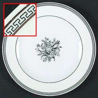 Haviland Greek Key Luncheon Plate, Fine China Dinnerware   Theo,New York,Black K