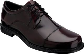 Mens Rockport Editorial Offices Cap Toe   Burgundy Brush Off Leather Cap Toe Sh
