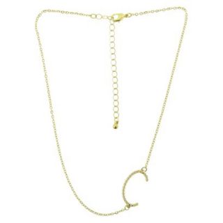 Womens C Initial Necklace   Gold/Crystal