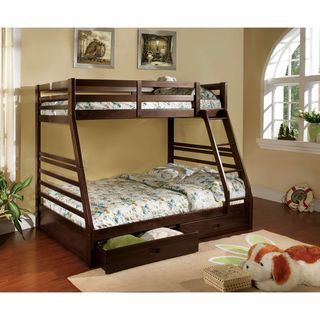 Furniture Of America Junior Roomates Twin Over Full Bunk Bed With 2 drawers Set